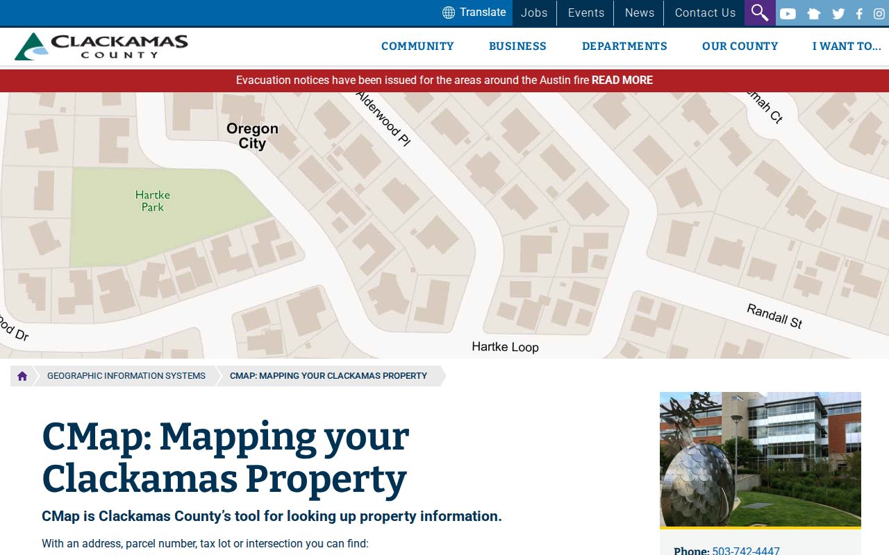 Tualatin ZIP code directory east-side parcel research through Clackamas CMap
