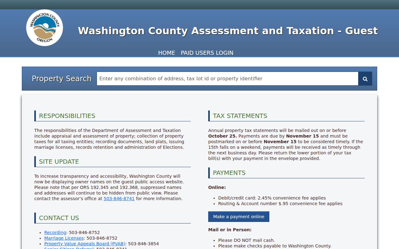 Tualatin street-address directory Washington County Property Public Access search