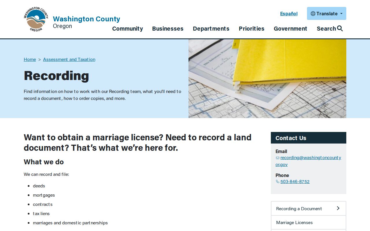 Tualatin previous residents deed-chain source at Washington County Recording